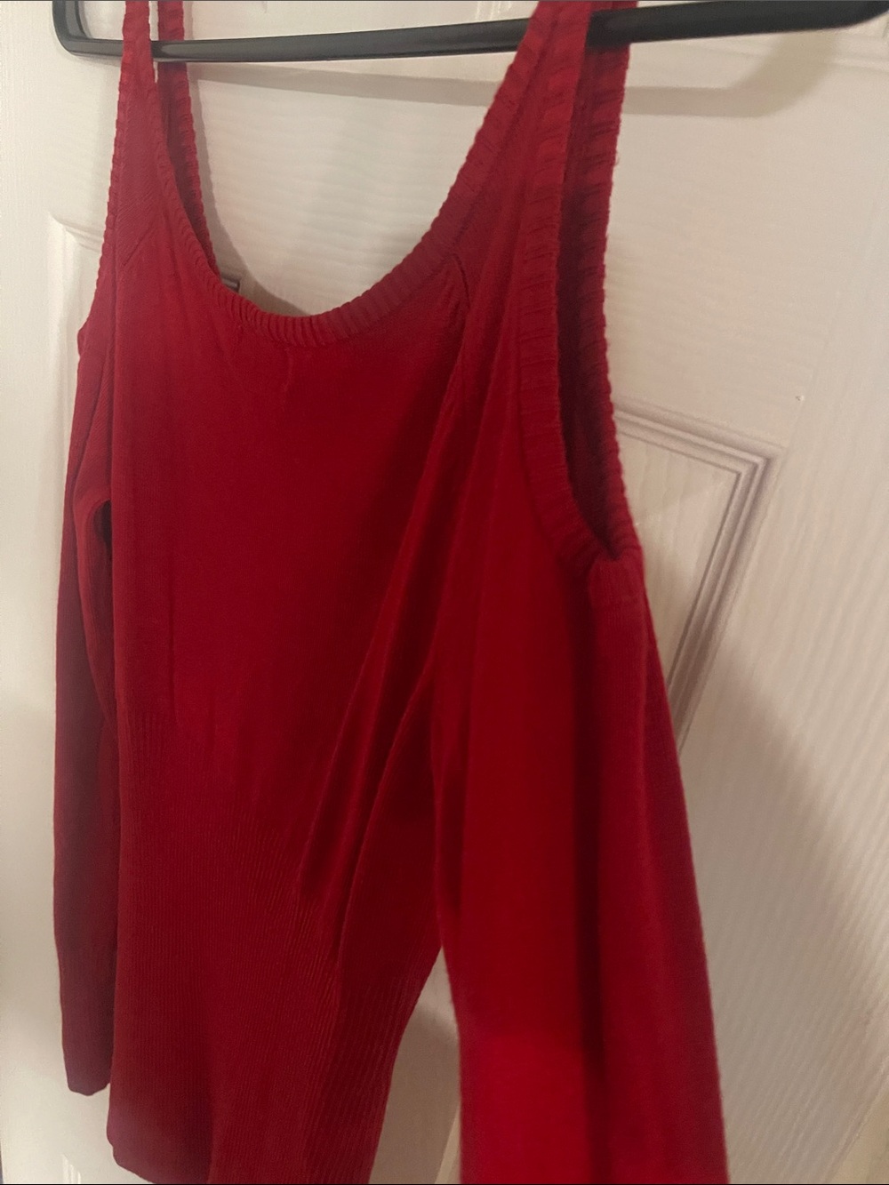 Guess Red Rhinestone Logo Cold-Shoulder - Picture 3 of 5